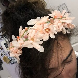 “Champagne Dreams” - Pink Handmade flower crown